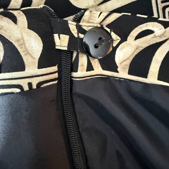 Vintage Talbots 16 100% Silk Midi Skirt Black Beige Geometric 35 x 36 Lined - Picture 4 of 10